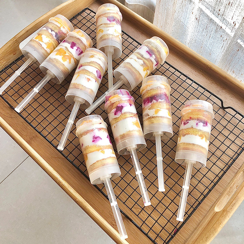 水果推推乐网红蛋糕筒一次性慕斯杯带盖烘焙婚礼生日甜品台礼花炮