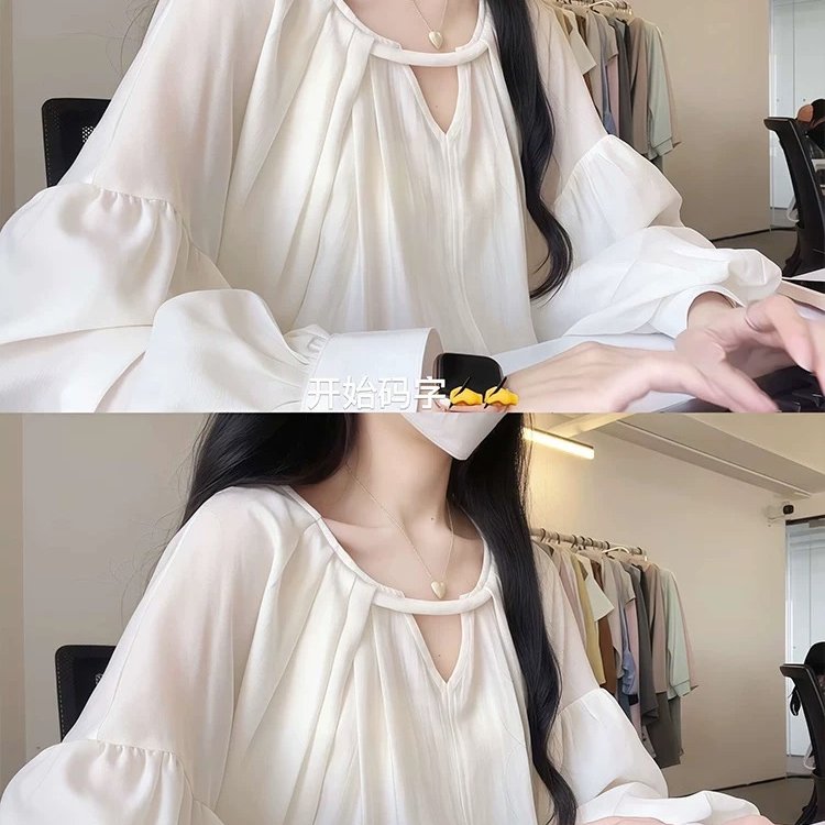 杏色设计感衬衫春款2025女装新款开春韩系穿搭独特超好看单穿上衣