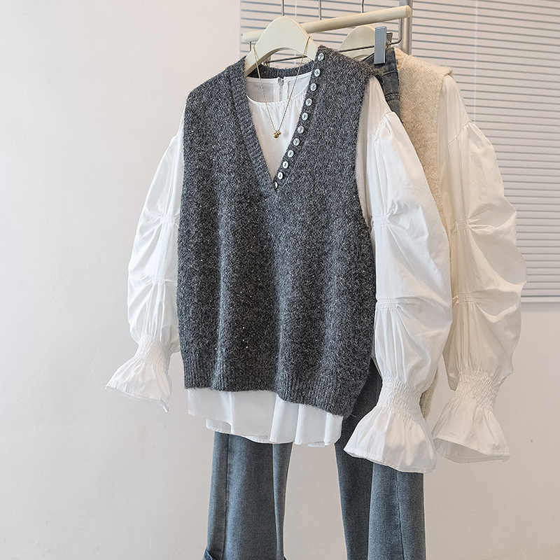 实拍大码女装秋冬新款韩版胖MM高级感潮流设计感显瘦修身马甲