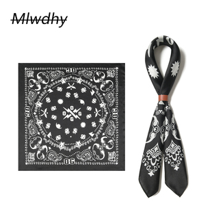 真丝丝巾围脖2025新款 衬衫 冬季 围巾西装 脖子复古小方巾 薄款 男士