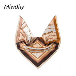 摩托骑行男士创意桑蚕丝方巾酷感马具印花图案围脖三角巾诚意送礼