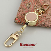 金属伸缩扣挂包钥匙扣防丢失拉伸钥匙链金色双钩易拉扣挂绳加logo