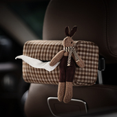 围巾兔汽车纸巾盒车用抽纸盒纸巾包创意车载挂式 饰品 纸巾盒车上装