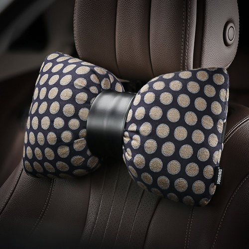 蓝波点汽车头枕高级车载座椅护颈枕创意车用枕头车内装饰用品大全