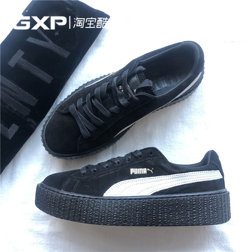 puma彪马蕾哈娜黑白男女松糕鞋