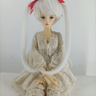 BJD/SD娃娃假发  三分四分 双马尾假发高温丝FBE908（不含娃娃）