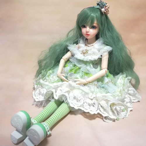 娃娃假发孔雀绿1/3高温丝