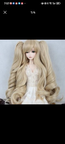 BJD/SD娃娃假发 双马尾虎夹 高温丝长发卷发 1/3 1/4 1/6 FBE057