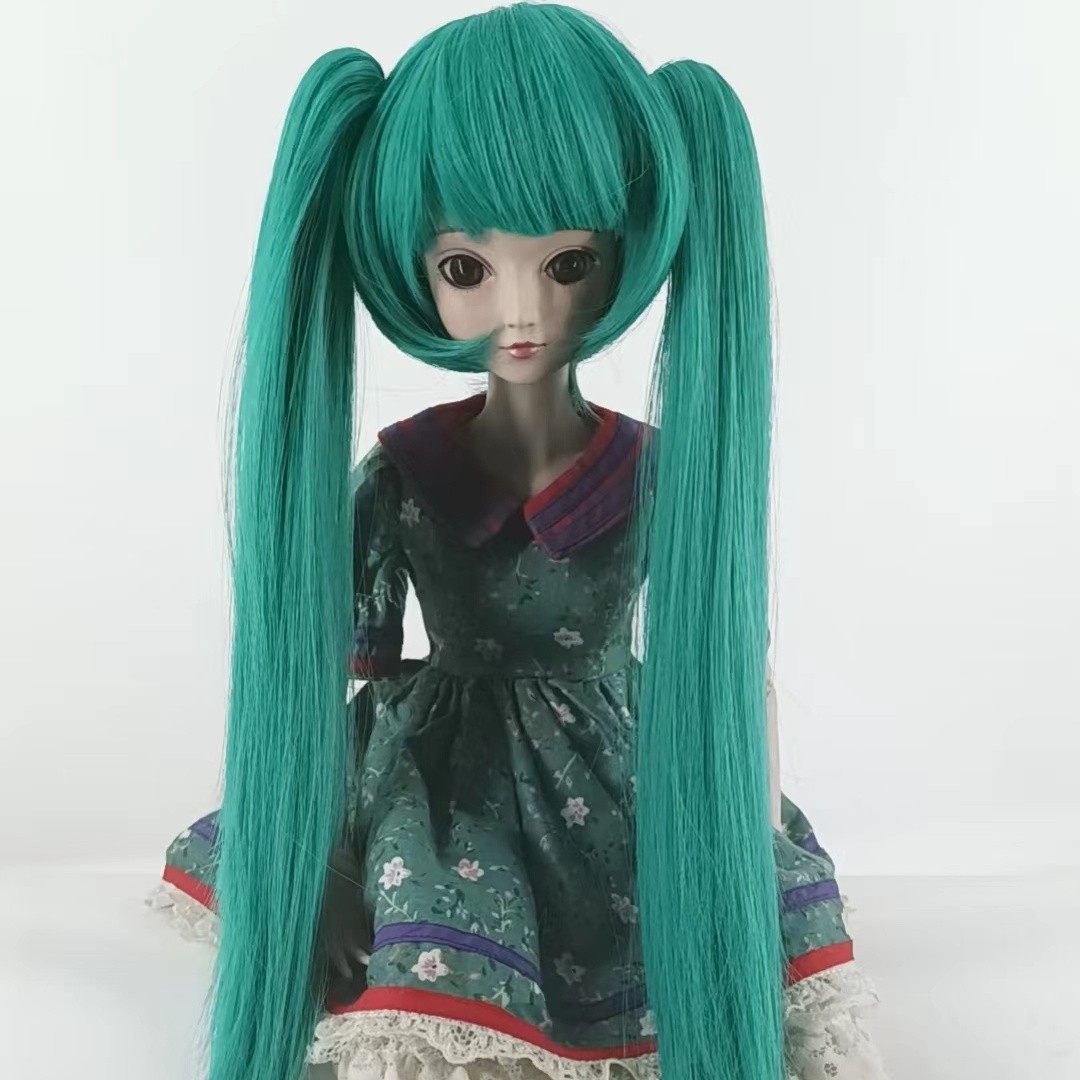 BJD/SD娃娃假发初音双马尾假发高温丝