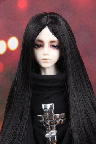 BJD/SD娃娃假发 古风 中分黑发 1/3 1/4 1/6 大叔 男女娃发082