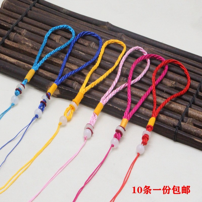 文玩手把绳千眼菩提翡翠玉器手把玩件吊坠项链绳钥匙香包流苏挂绳