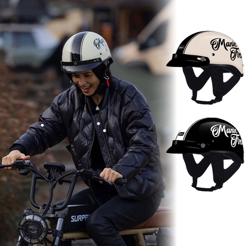 小红书种草网红半盔摩托车半盔冬