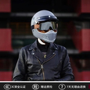 蓝牙耳朵 3c认证复古摩托车头盔巡航机车全盔男女越野盔骑行装