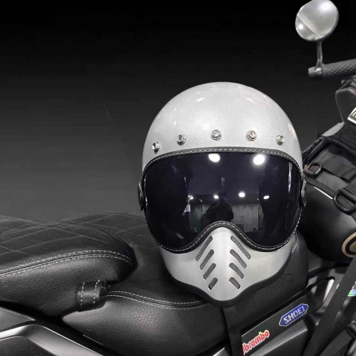 小盔体摩托车头盔玻璃钢复古全盔鹰嘴男女巡航机车冬季骑行拉力盔