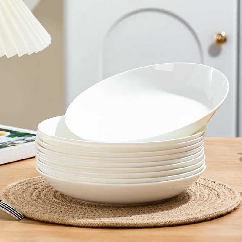 深盘陶瓷10个装景德镇创意圆形