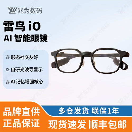 【新品抢定】雷鸟IO智能AI眼镜智能总结双目显示眼镜IP54防尘防水
