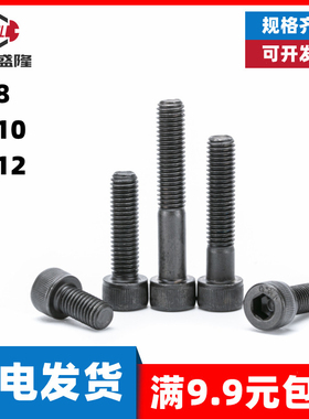 12.9级杯头圆柱头内六角内六方螺丝高强度DIN912螺钉螺栓M8M10M12