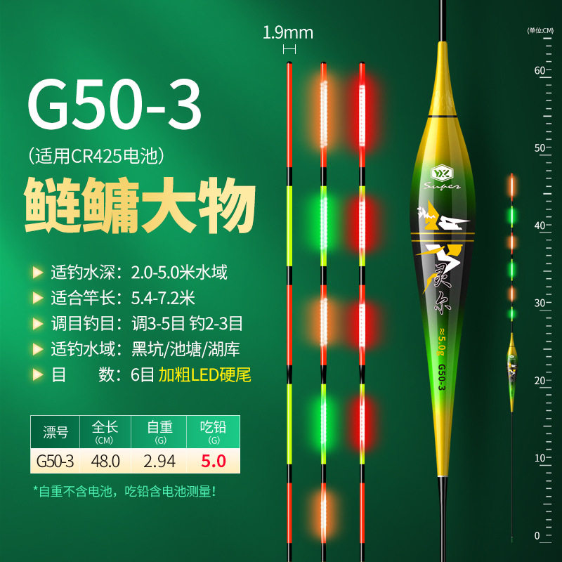 大物硬尾咬钩变色夜光漂高灵敏