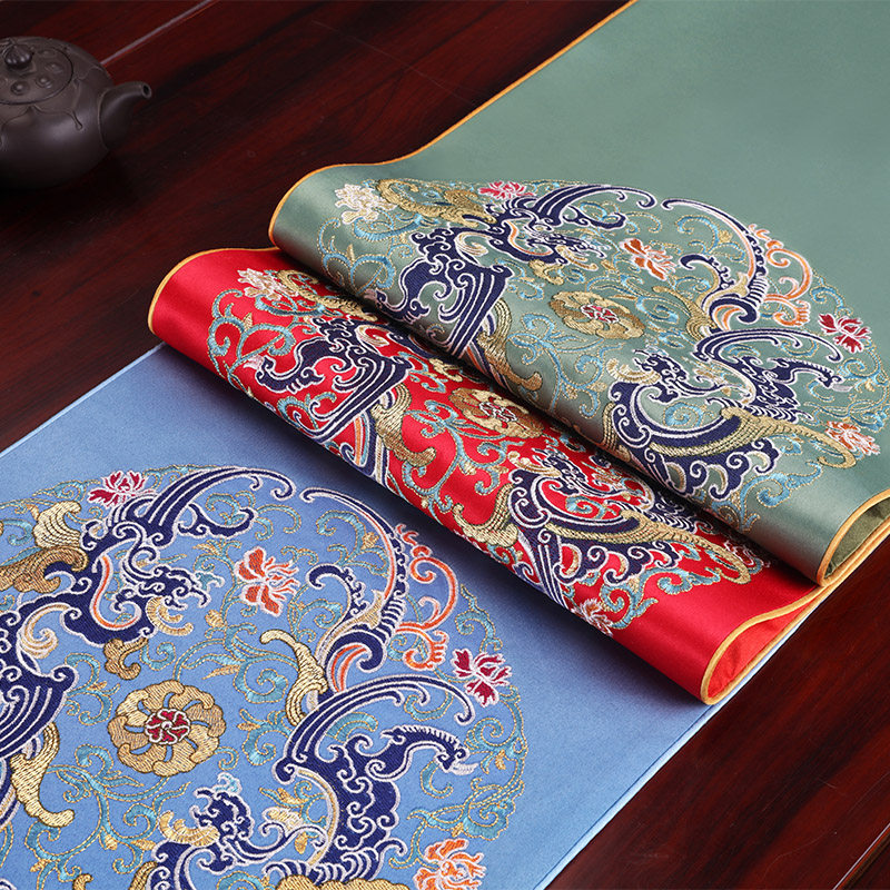 中式刺绣桌旗茶几轻奢高端桌布桌垫茶旗电视柜长条布餐桌旗定制,居家布艺,桌旗,淘宝优惠券,粉丝福利购,淘宝优惠卷