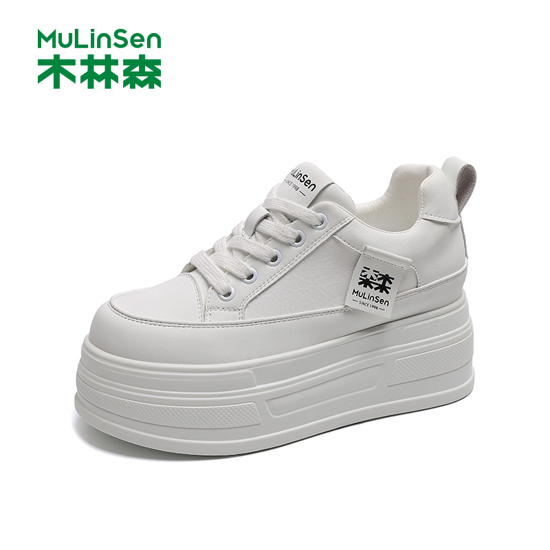 木林森休闲板鞋百搭厚底小白鞋