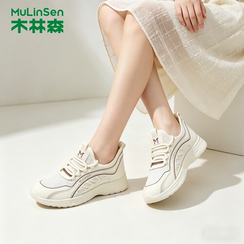木林森网面鞋女百搭运动妈妈鞋
