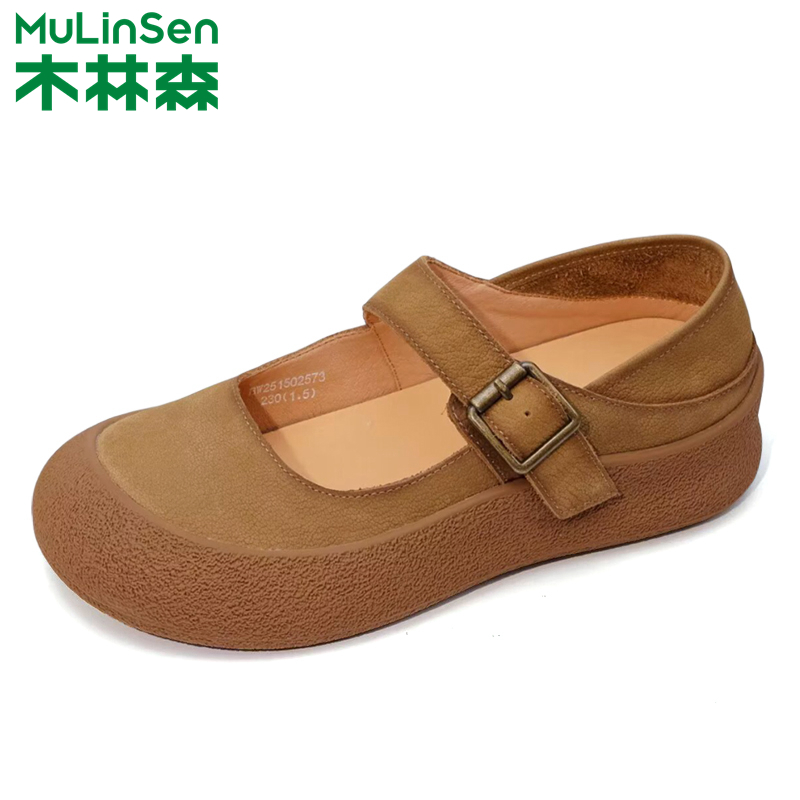 木林森玛丽珍鞋女舒适软面底浅口