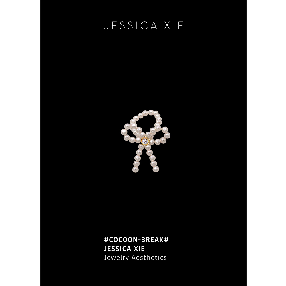 JX I Cocoon-break 破茧 法式小众高级感珍珠蝴蝶结S925银戒指