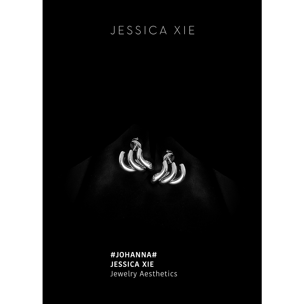 JX I 乔安娜 欧美高级感金属质感气质极简几何设计耳钉静奢风耳饰