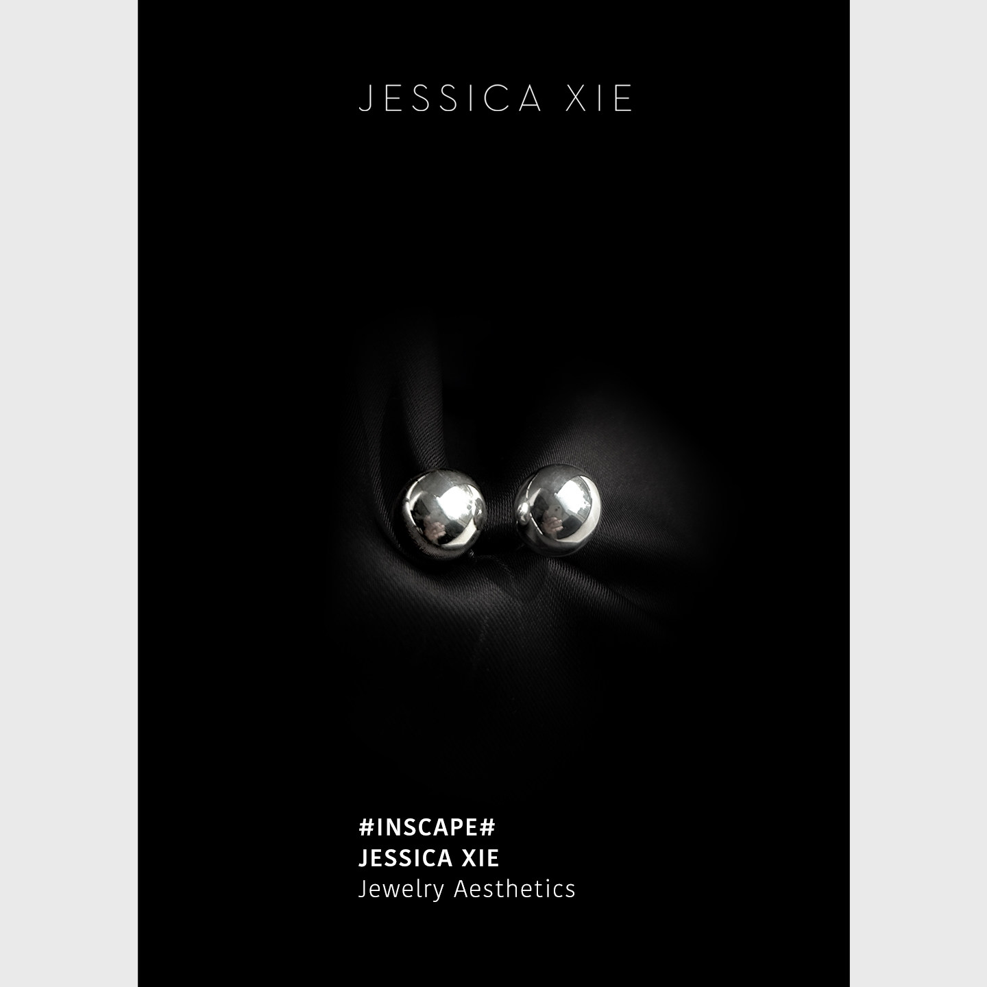 JX I 观境 极简美学设计感镜面球体耳环S925银耳钉经典简约耳饰