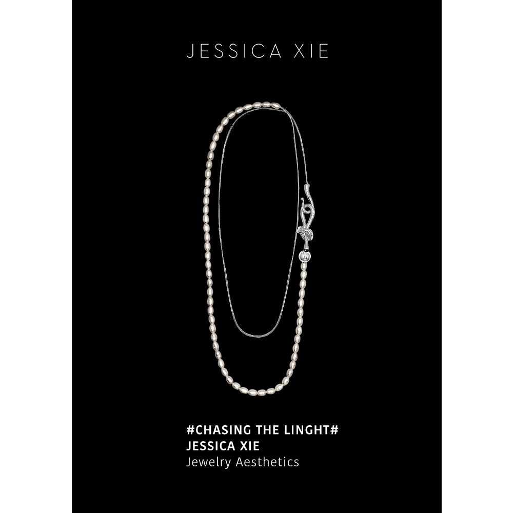 JX I 追光时 欧美时髦静奢优雅天然米粒珍珠项链小众叠戴毛衣链