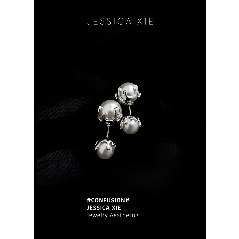 JX I Barbara 芭芭拉 欧美法式时髦优雅轻舍中古大小珍珠耳环耳钉