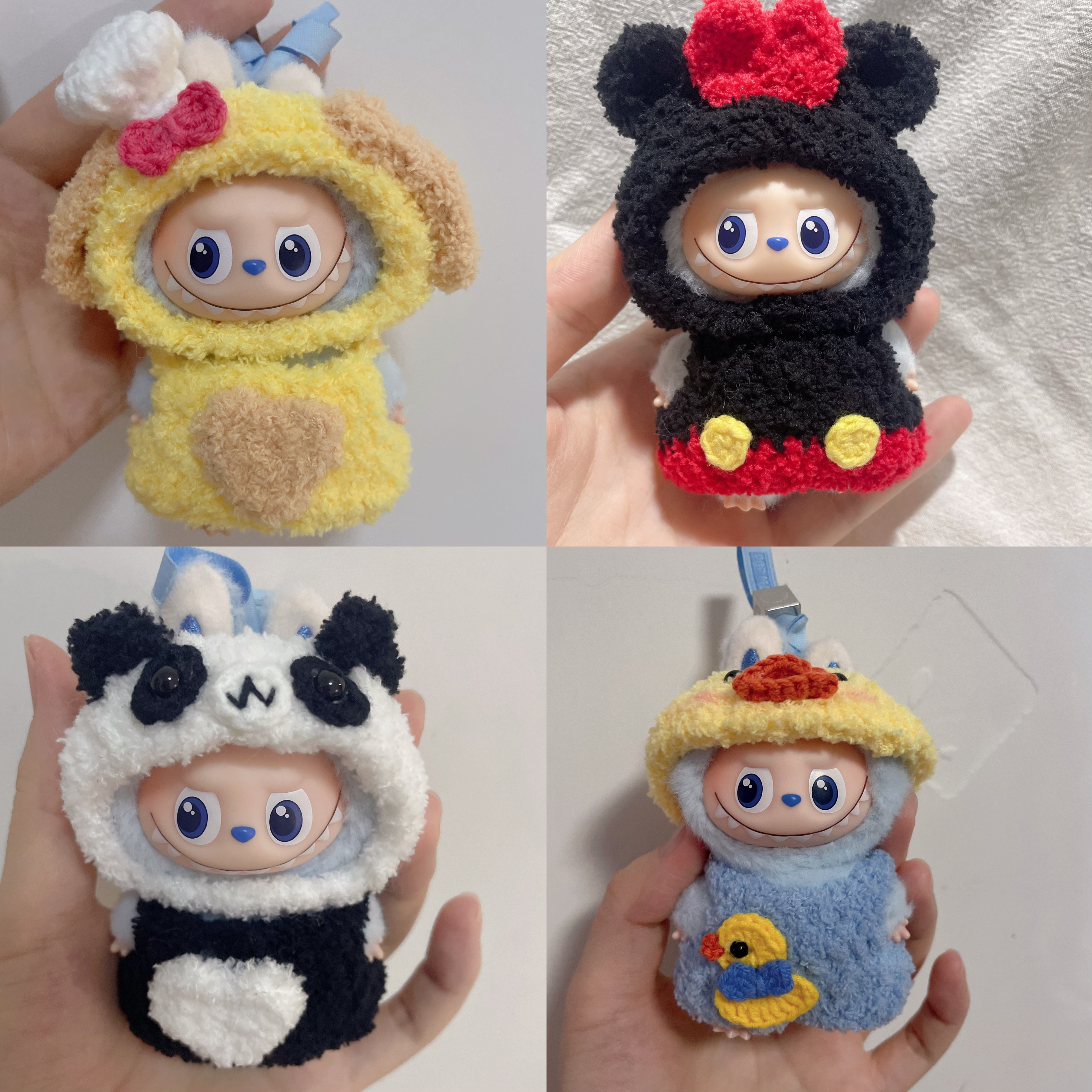 成品手工毛线钩织Labubu心底密码拉布布4.0娃衣着替潮玩公仔套装