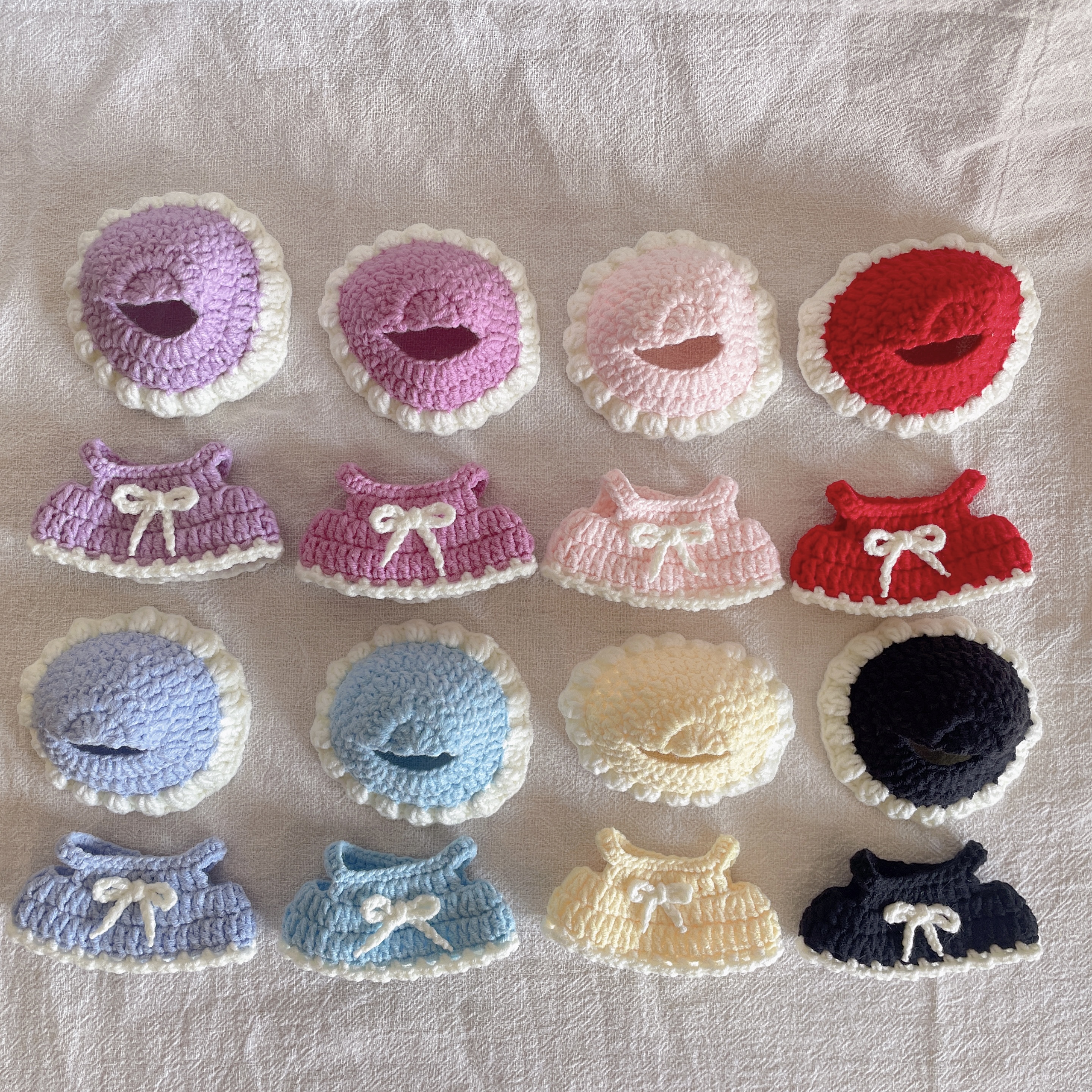 成品手工毛线钩织Labubu心底密码拉布布4.0娃衣着替潮玩公仔套装