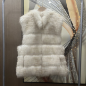 立领狐狸毛车条皮草马甲女2025新款 轻奢外套大衣显瘦高级感 中长款