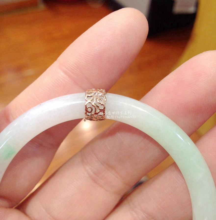 信昌盛世18k金断玉手镯修复维修玉镯断裂痕纹修补玉器维修镶金银