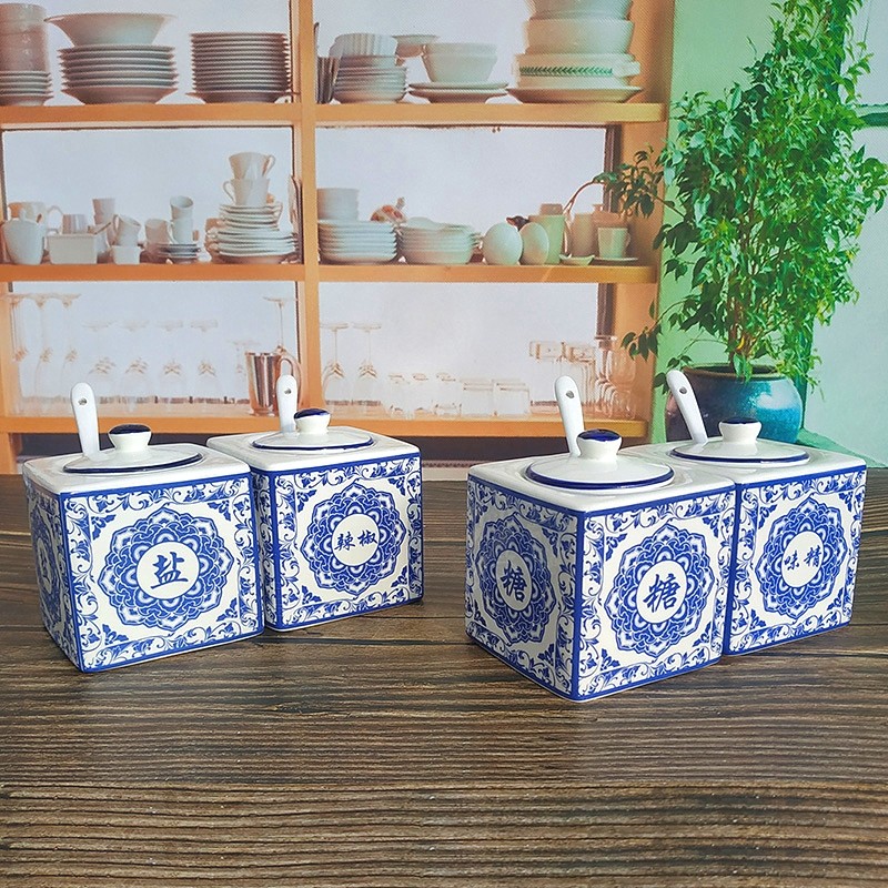 陶瓷调味罐调料盒青花瓷风家用