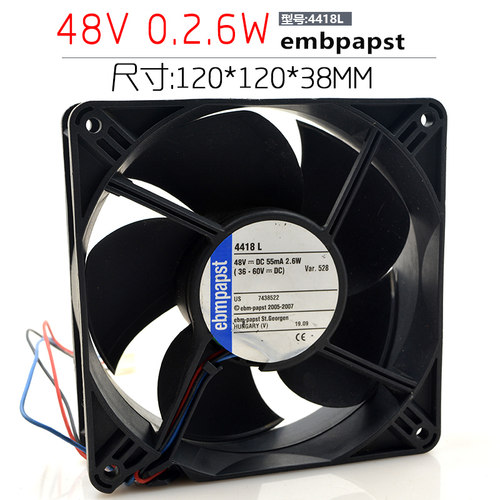 德国ebm 12038 48V 2.6W型号4418L散热风扇