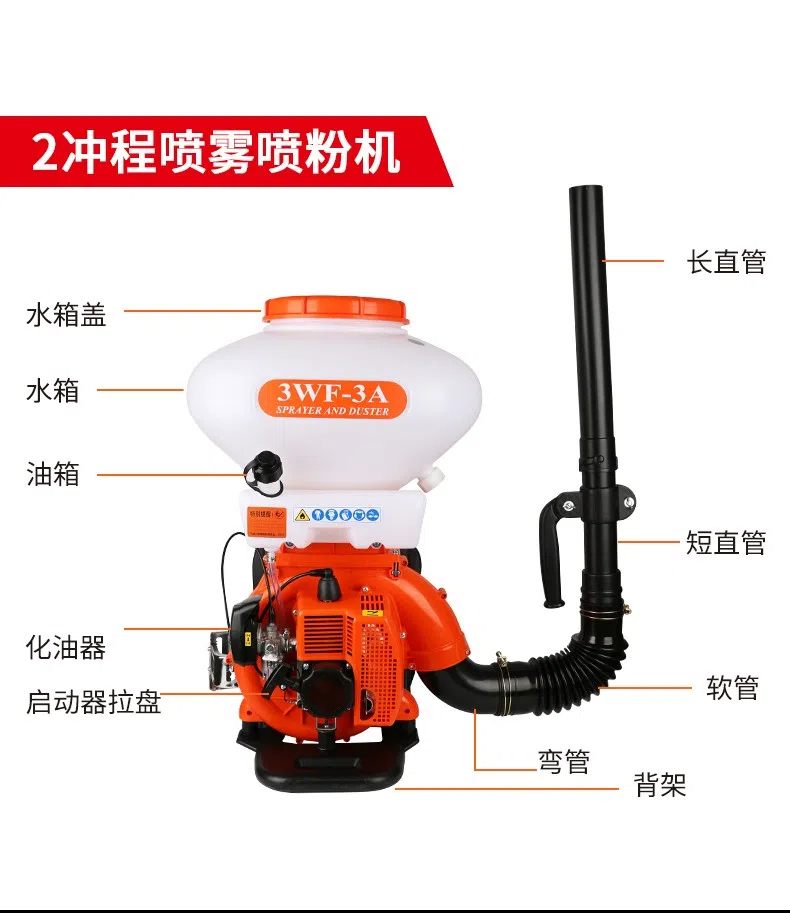 二冲程汽油机喷雾器配件大全四冲程汽油喷粉机机动打药机施肥机