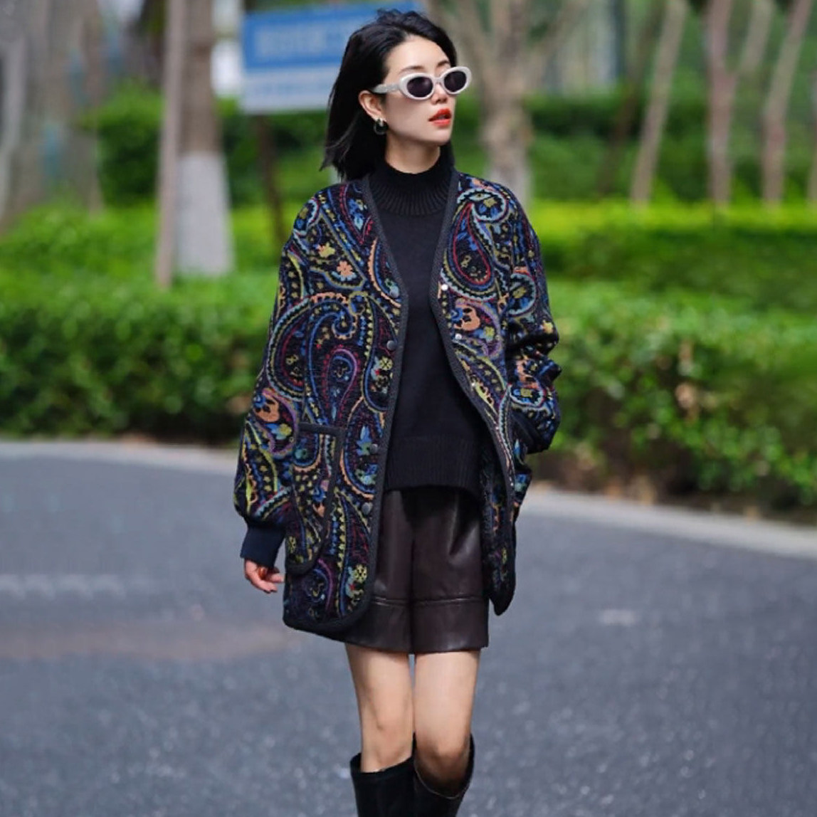 设计感休闲复古夹棉外套女2025秋冬新款大码V领提花长袖保暖上衣,女装/女士精品,短外套,淘宝优惠券,粉丝福利购,淘宝优惠卷