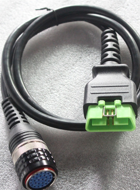 现货沃尔沃检测仪线Volvo Vocom卡车诊断仪连接线绿色OBD2 16PIN