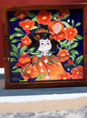 洛阳手工瓷板画装饰摆件