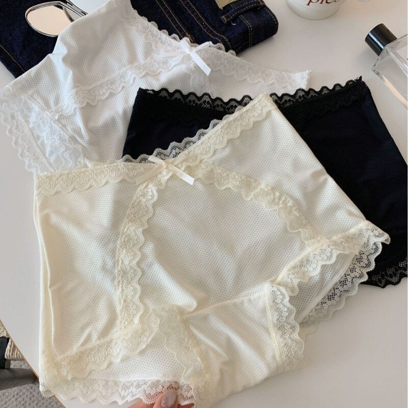正品薄款冰丝内裤女无痕不夹臀打底裤平角中腰日式内裤防走光