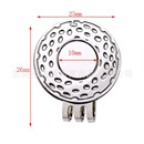 马克25mm圆币银色球位标带磁铁双孔热销 Mark 新款 高尔夫帽夹golf