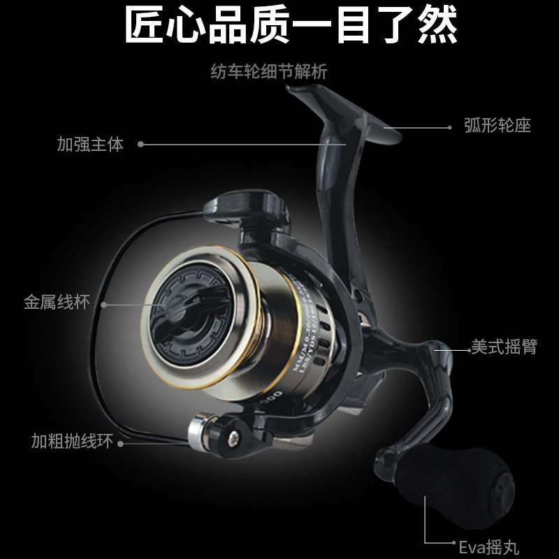维杜卡HE渔轮全金属线杯纺车轮抛竿海杆手竿远投鱼线轮路亚鱼轮