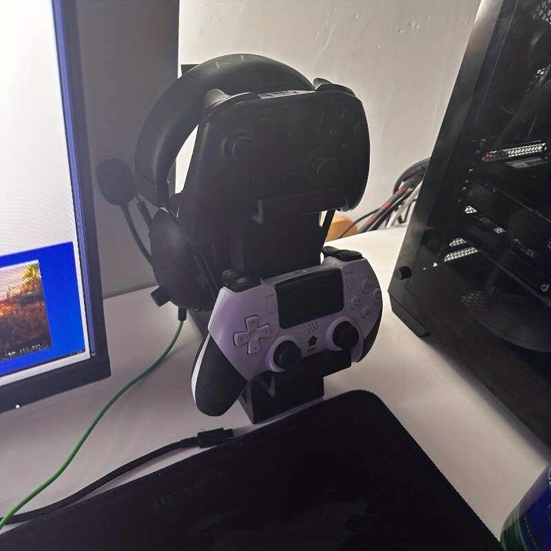 热销3d打印游戏手柄耳机一体式支架PS4/PS5/XBOX手柄通用支架