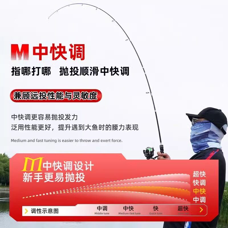 碳素新款路亚鱼竿套装新手钓鱼竿纺车轮水滴轮抛竿远投马口竿
