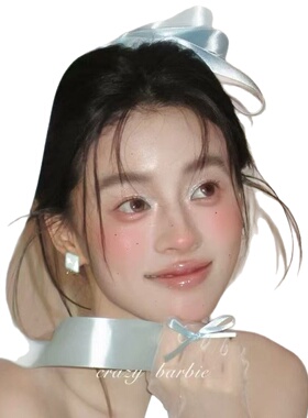 垂耳兔~薄荷绿色蝴蝶结发夹韩系飘带丝带发卡甜美氛围感拍照发饰