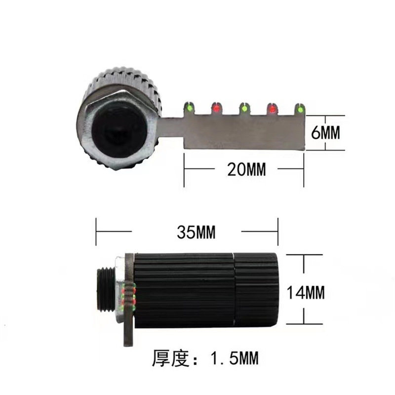 弹弓配件红外线激光灯瞄准器光纤插孔式不锈钢小怪兽猎人玛莎瞄具