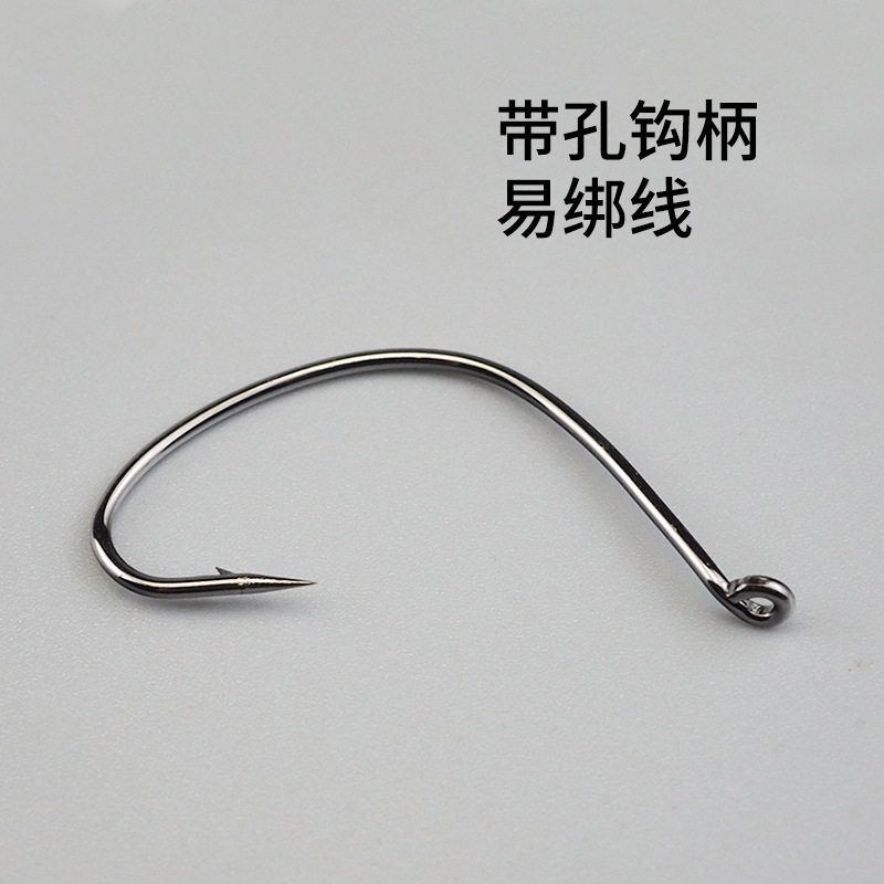 路亚海钓梭鱼钩倒钓软饵钩乌头鲈鱼鱼钩有刺管付钓鱼钩子