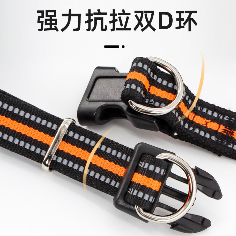 新款狗脖圈大中小型犬防勒狗狗项圈批发潜水料内衬宠物双D项圈